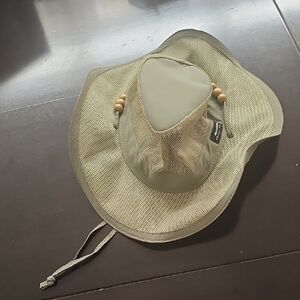 Panama Jack Beige Mesh Hat with Wooden Accents